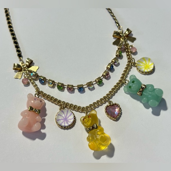 Rare Vintage Y2K Betsey Johnson Candyland Gummy Bears Choker Necklace - Picture 4 of 4